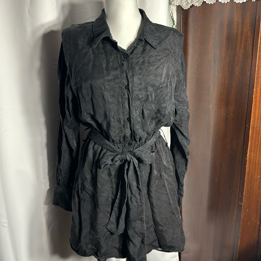 Zara long sleeve black dress